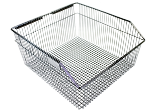 Custom Chrome Medical Facility Wall Storage Wire Basket with Louver Panels