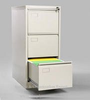 3 Drawer Lockable Metal Vertical Filing Storage Cabinet Black & Grey