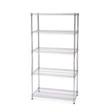 5 Tier 24" Zinc Plated Adjustable Mobile Wire Shelving Racking With Wheels NSF Approved 