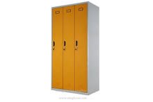 3 Door Lockable Metal Wardrobe Cabinet 