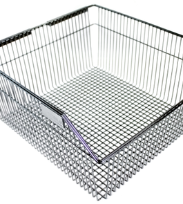 Custom Chrome Medical Facility Wall Storage Wire Basket with Louver Panels
