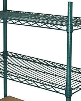 NSF 72″ Extra Long Epoxy Green Industrial Heavy Gauge Wire Shelf with Ledge For Cold Room