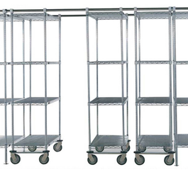 High Density Double Deep Sliding Track Wire Shelving Storage System