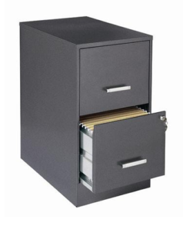 2 Drawer Under Desk Metal File Pedestal Cabinet