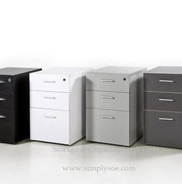 3 Drawer Under Desk Movable Pedestal Storage Cabinet on Casters